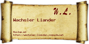 Wachsler Liander névjegykártya